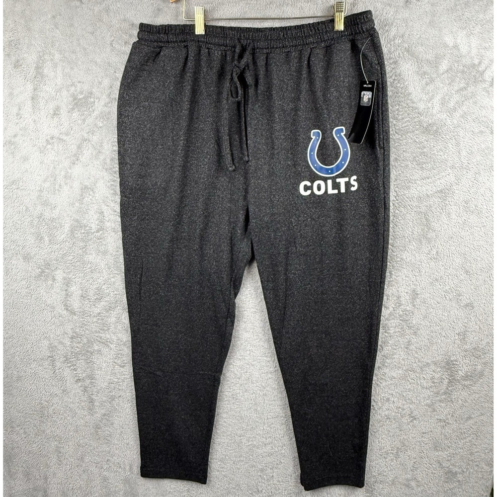 NFL Indianapolis Colts Pajama Pants Mens XL Dark Gray Team Logo Poly Stretch NWT